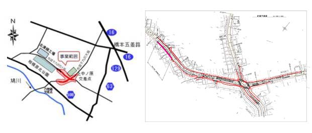 上中の原交差点概要図