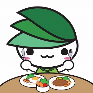 料理を食べようとするミウルのイラスト