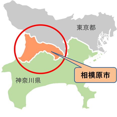 東京都と神奈川県の地図