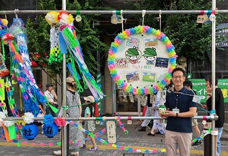 七夕祭りの区長　写真