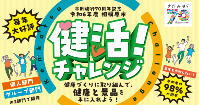 健活！チャレンジ　健康づくりに取り組んで、健康と景品を手に入れよう！