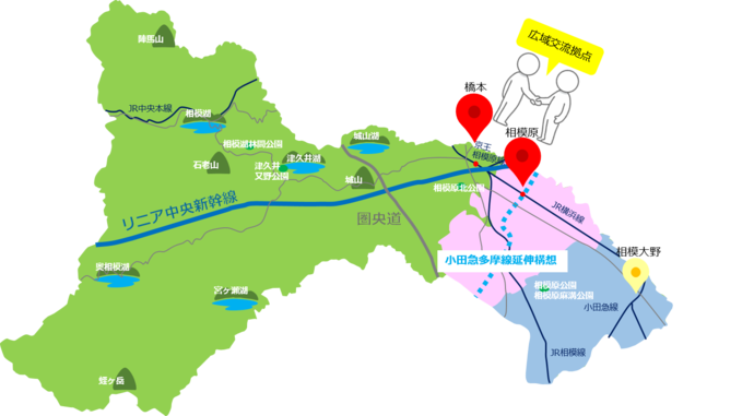 相模原市地図のイラスト