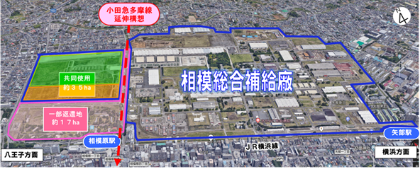 相模原総合補給廠の図