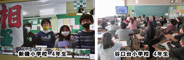 新磯小学校4年生と谷口台小学校4年生の写真